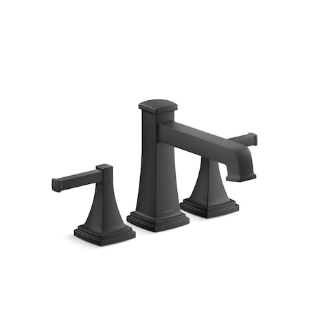 Kohler Riff 2H Deck Mount Bath Filler Matte Black T27405-4-BL